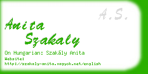 anita szakaly business card